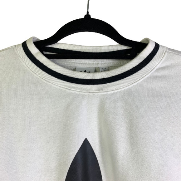ADIDAS White & Black Bellista Cropped Sweatshirt - Picture 5 of 14